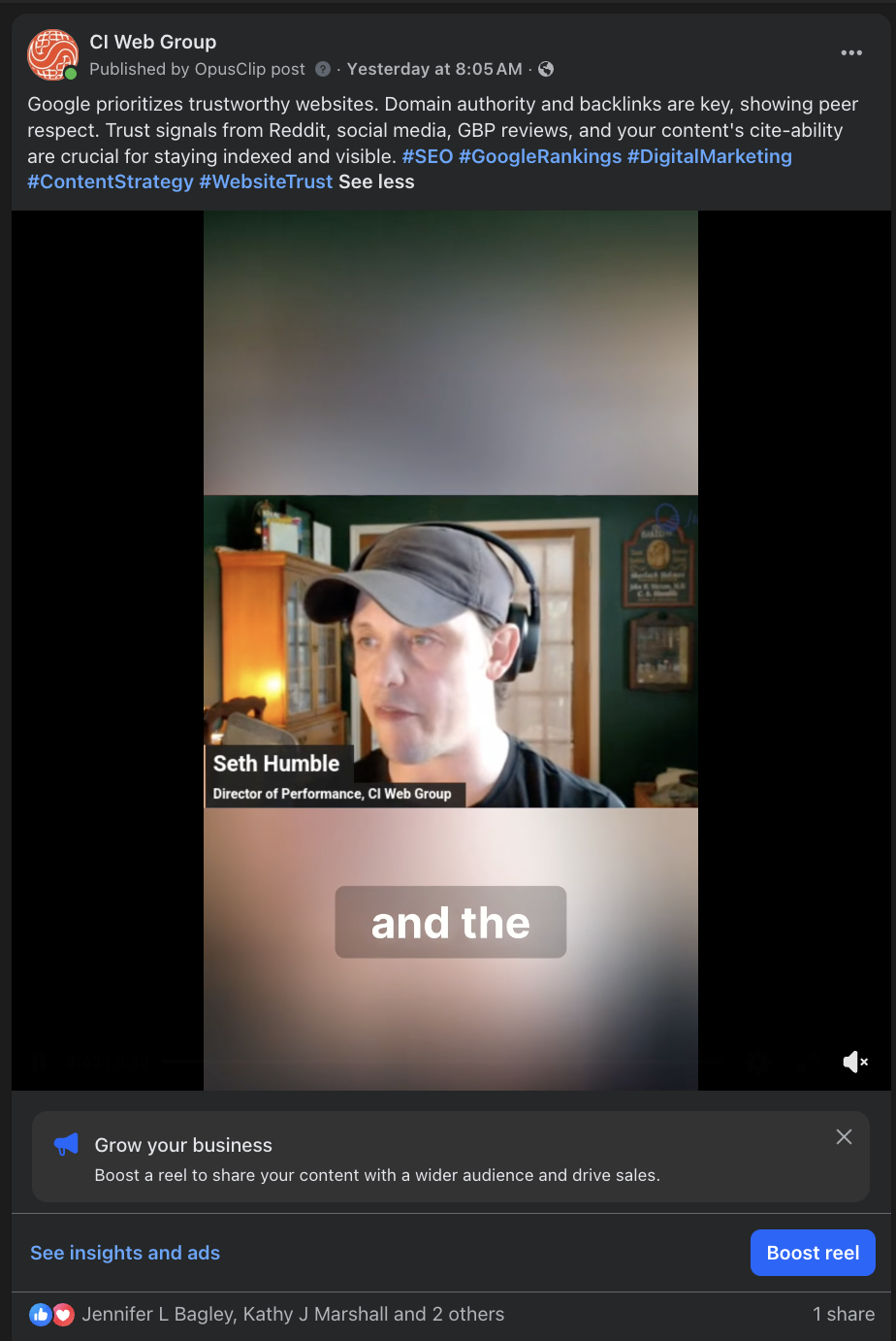 SEO & Website Trust — Seth Humble Reel