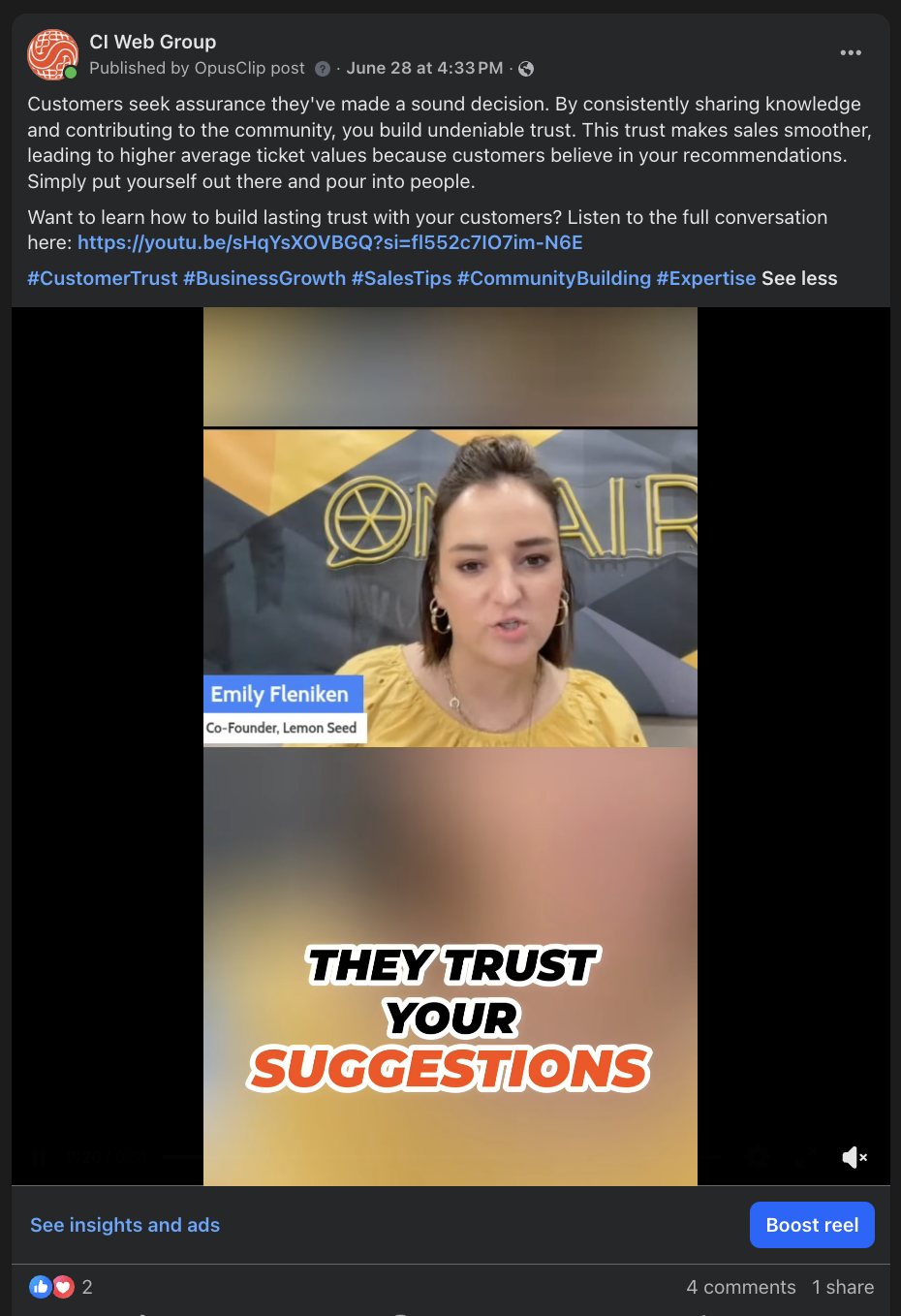Customer Trust — Emily Fleniken Reel