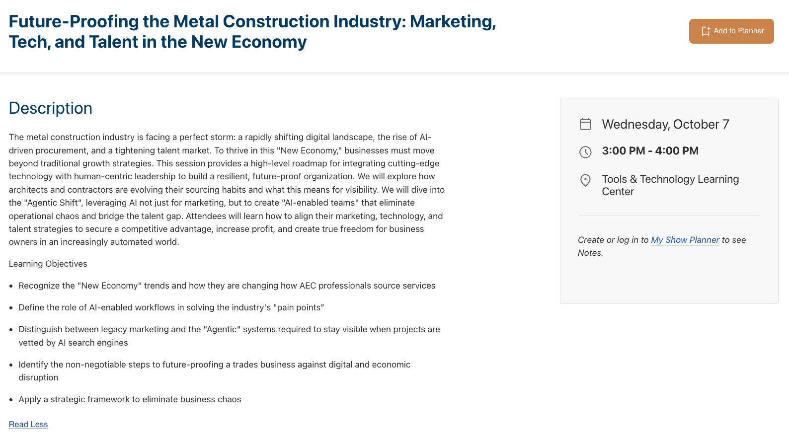 METALCON 2026 Speaker Submission